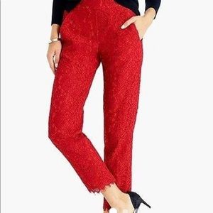 Red lace pant